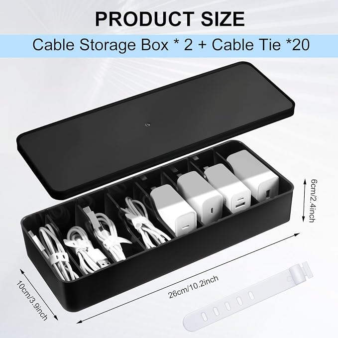 Tatuo 2 Pcs Cable Organizer Box - Image 2