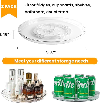 vacane 2 Pack Clear Lazy Susan Organizer Turntable - Image 6
