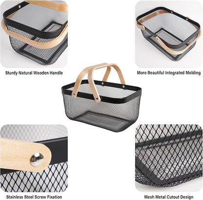 Metal Mesh Steel Harvest Basket, Wire Garden Basket - Image 2