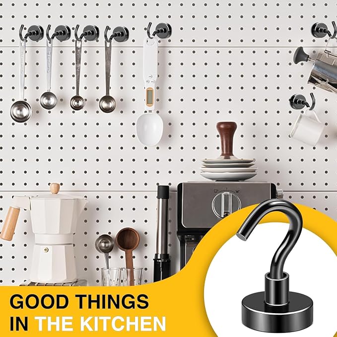 DIYMAG Black Magnetic Hooks, 120 LB Heavy Duty Strong Magnets - Image 6