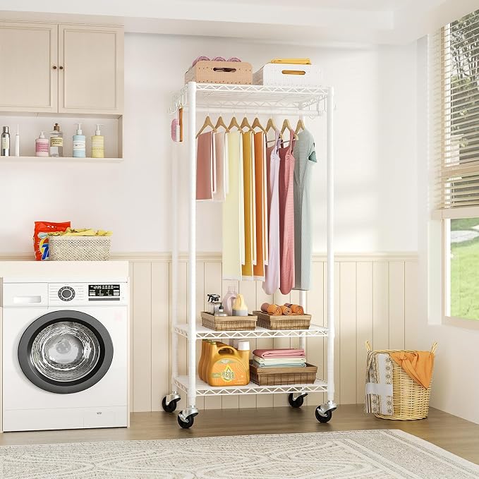 FUTASSI P6 Mini Rolling Clothes Rack Heavy Duty, Clothing Racks - Image 3