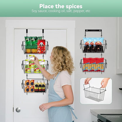 Over The Door Organizer – 5 Removable Hanging Baskets, Back of Door Storage - Image 4