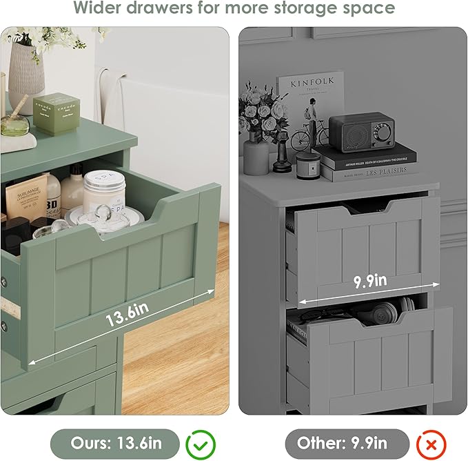 FOTOSOK Bathroom Cabinet, Bathroom Storage Cabinet - Image 5