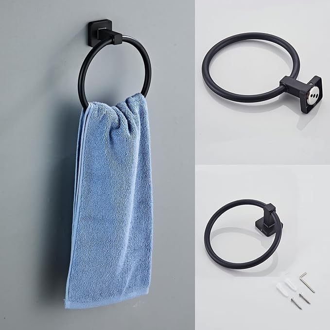 Matte Black Bathroom Hardware Set 4 Pieces, Bathroom Accessories Set Stainless - Image 9