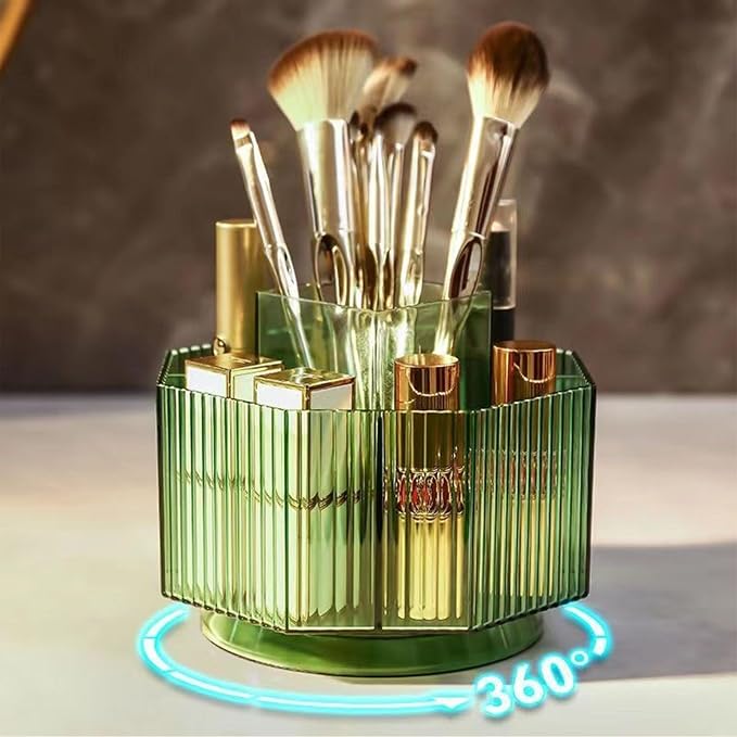 LINFIDITE 360°Rotating Makeup Organizer Holder Cosmetic Display Case Clear - Image 2