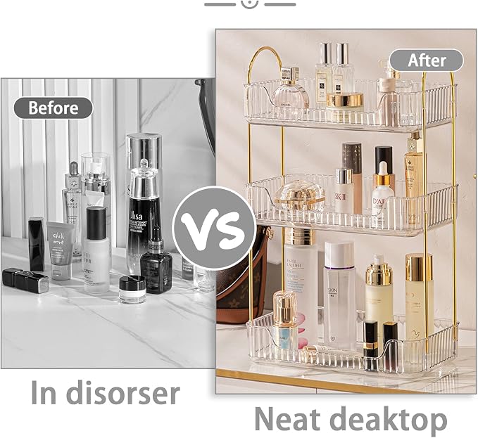 shuang qing Bathroom Counter Organizer Countertop Storage, Cosmetics Skincare - Image 5