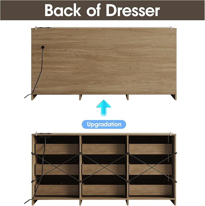 Fameill Dresser for Bedroom, 9 Drawer Wide Dresser Organizer - Image 3