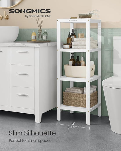 SONGMICS Bamboo Storage Shelf, 4-Tier Shelving Unit, in the Entryway, Living - Image 4