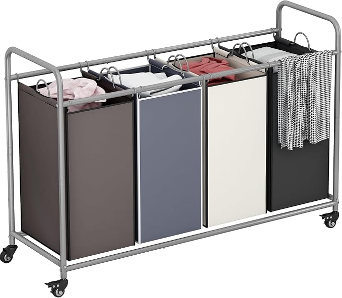Laundry Sorter 4 Section Hamper Sorter by LINZINAR