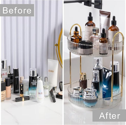 360° Rotating Makeup Organizer, Bathroom Make Up Spinning Holder Rack, Large - Image 4