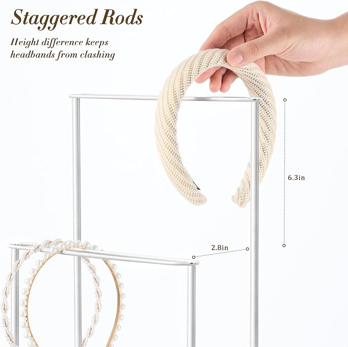 pickpiff Headband Holder Organizer Metal 2-Tier - Image 7