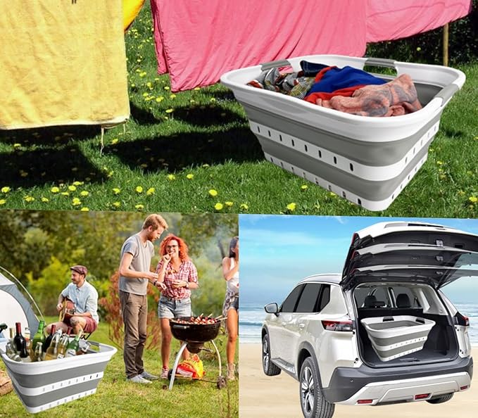 SAMMART 42L Collapsible Plastic Laundry Basket - Image 4