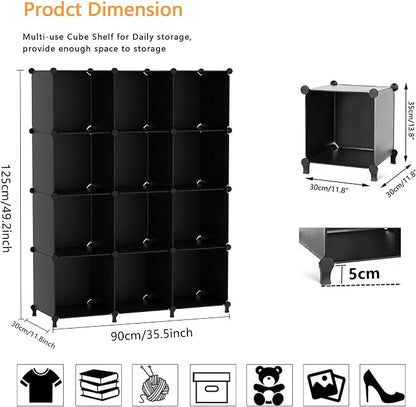 AWTATOS Cube Storage Organizer Closet Storage Shelves DIY Stackable Plastic - Image 3