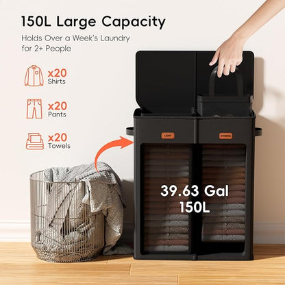 150L Double Laundry Hamper - Image 3