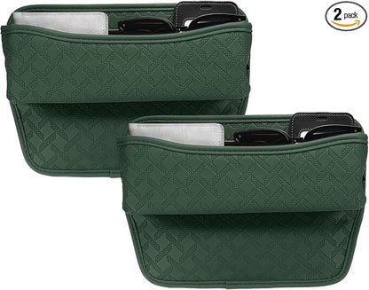 HARFINGTON 2pcs Car Seat Gap Filler Organizer 11.5 x 8 x 2.1 Inch Leather by HARFINGTON