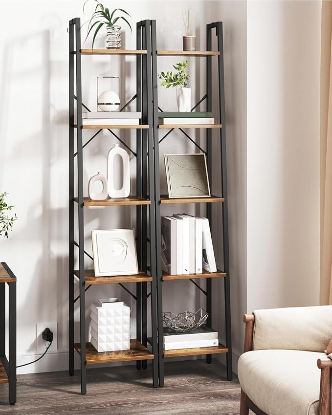 Hzuaneri Ladder Shelf, Freestanding Corner Storage Shelf | Bookcase - Image 7