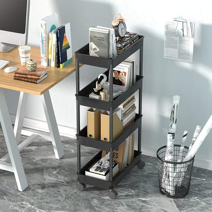 Sooyee 4 Tier Wide Storage Cart Mobile Shelving Unit Organizer Slide Out - Image 5