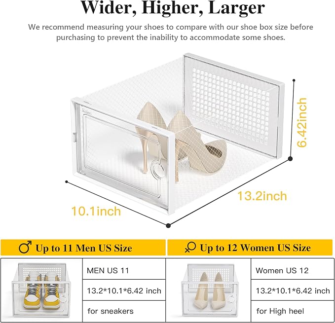 Kuject X-Large Shoe Storage Boxes 12 Pack, Entryway & Under-Bed Storage - Image 3