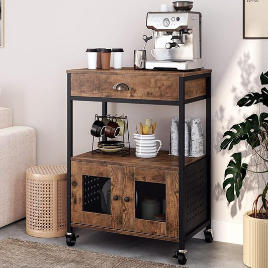 Catrimown Coffee Cart Station, Coffee Stand Station, Small Microwave Stand by Catrimown