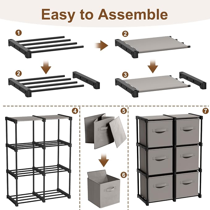 Briwooody 6 Cube Storage Organizer Bins - Image 3