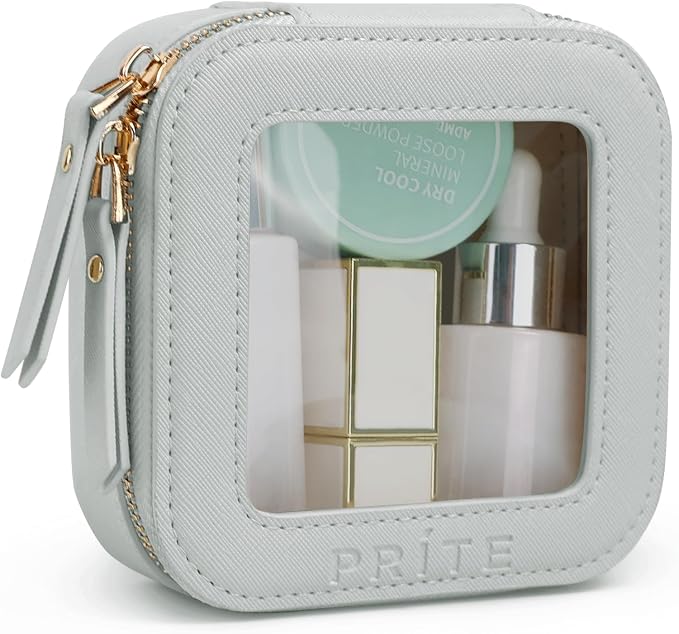 Prite Small Makeup Bag for Women Portable Clear Makeup Bag Cute Mini Waterproof by Prite