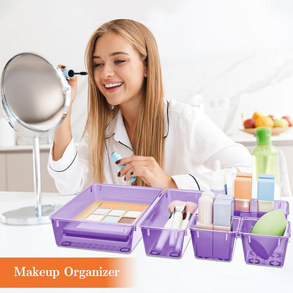 25 PCS Plastic Drawer Organizer Set, 4-Size Versatile Organizer Trays & storage - Image 5