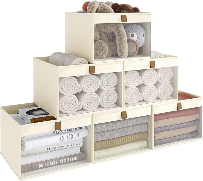 Linen Closet Organizers and Storage, Closet Storage Bins Basket Organizer by Coyacool