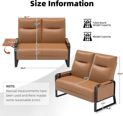 Faux Leather Loveseat, Upholstered Loveseat - Image 2