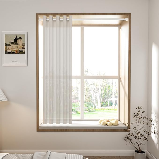 2 Pack White Tension Curtain Rod 30 to 64 Inch, Adjustable Curtain Rod - Image 5