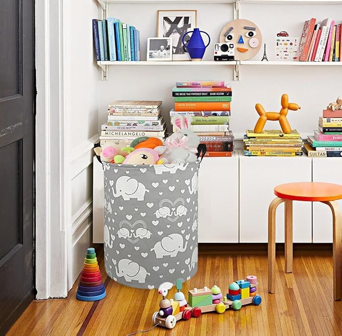 Round Laundry Hamper Storage Basket Laundry Organizer Hamper Storage Bins - Image 2