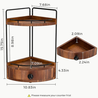2-Tier Corner Bathroom Counter Organizer - Image 3