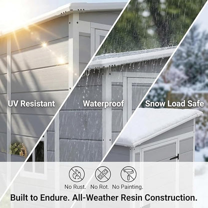 Devoko 5 x 4 FT Plastic Outdoor Storage Shed - Image 4