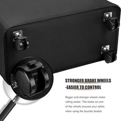DOKEHOM 25-Inches Slim Laundry Basket on Wheels, Collapsible Rolling Laundry - Image 5