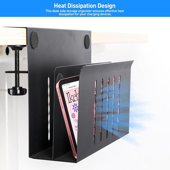 MAXECHO Desk Side Storage, Under Desk Laptop Mount, Table Side Hanging File - Image 6