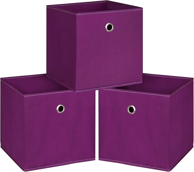 Foldable Storage Cubes Bins, 11 Inch Cloth Storage Cube Fabric Storage Box by NieEnjoy