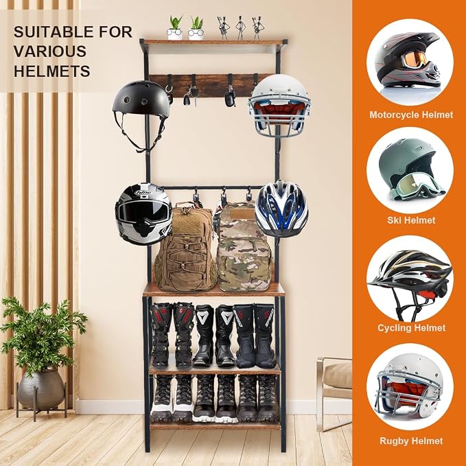 Motorcycle Helmet Holder, Floor Mounted Stand Helmet Holder - Image 6
