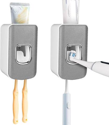 2 Slot Toothbrush Holder and Toothpaste Dispenser Wall Mounted, Automatic - Image 7