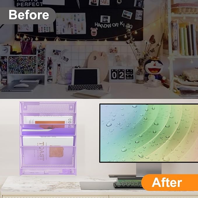 Kuntine.B Wall File Organizer Office Hanging Magazine Holder Wall File Organizer - Image 3