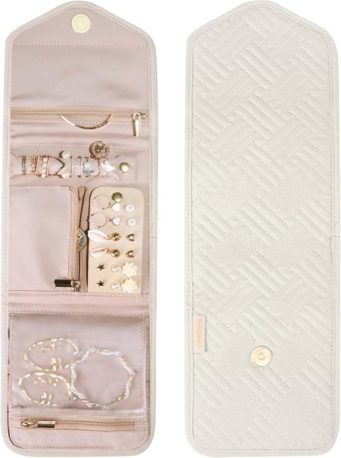 BAGSMART Travel Jewelry Organizer Case Foldable Jewelry Roll - Image 9