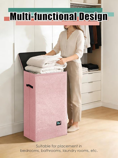 WTREE Laundry Hamper with Lid, Reinforced Sturdy Clothes Hamper with - Image 6