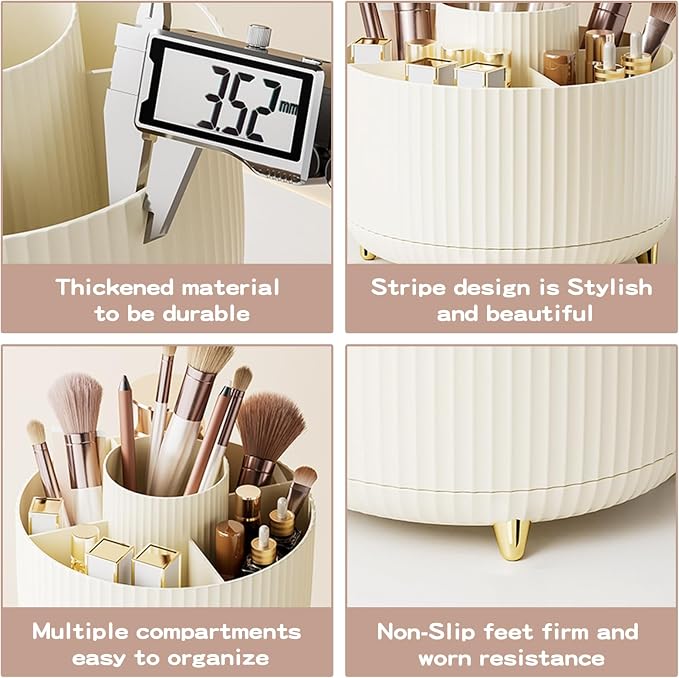 360° Rotate Makeup Brush Holder Organizer, Makeup Organizers Countertop - Image 6