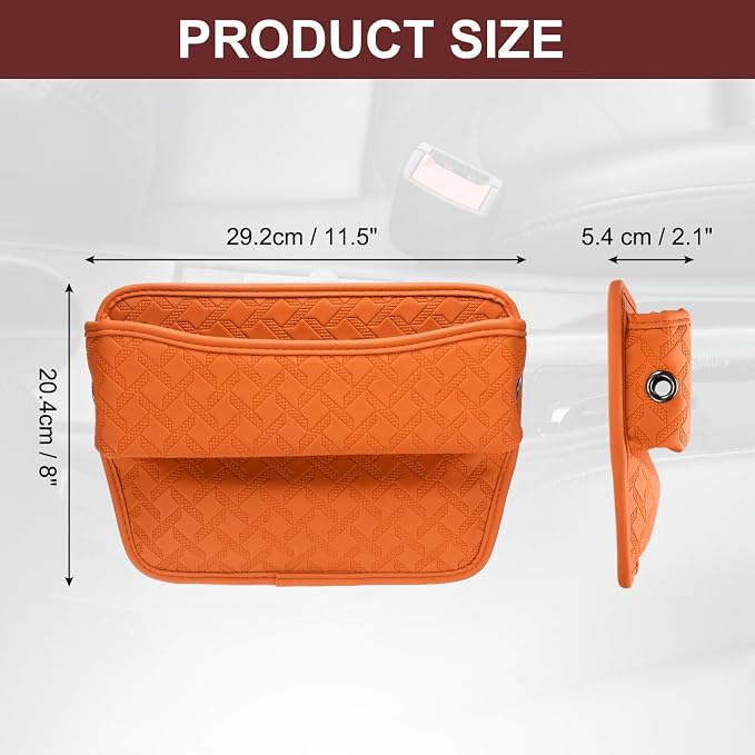 HARFINGTON Car Seat Gap Filler Organizer 11.5 x 8 x 2.1 Inch Leather Universal - Image 2