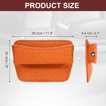 HARFINGTON Car Seat Gap Filler Organizer 11.5 x 8 x 2.1 Inch Leather Universal - Image 2