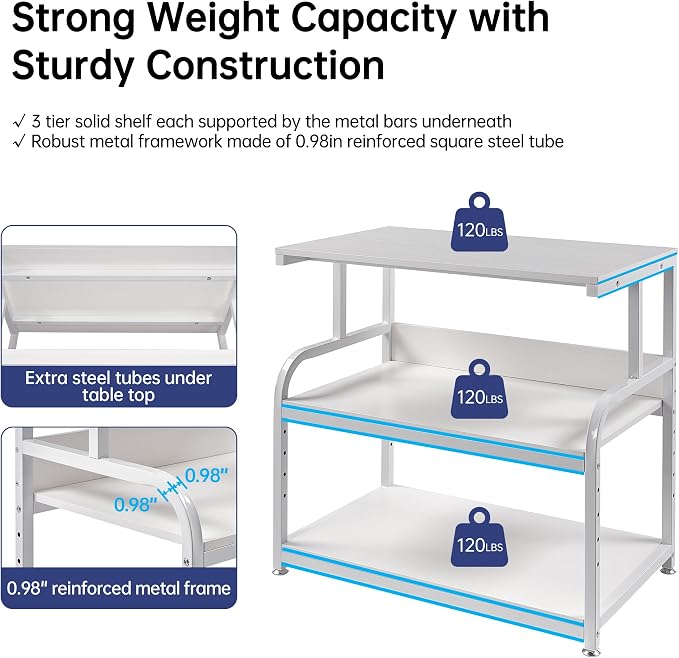 Printer Stand, 32.3" x 18.9" x 32.1" Extra Large Printer Table - Image 3