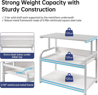 Printer Stand, 32.3" x 18.9" x 32.1" Extra Large Printer Table - Image 3