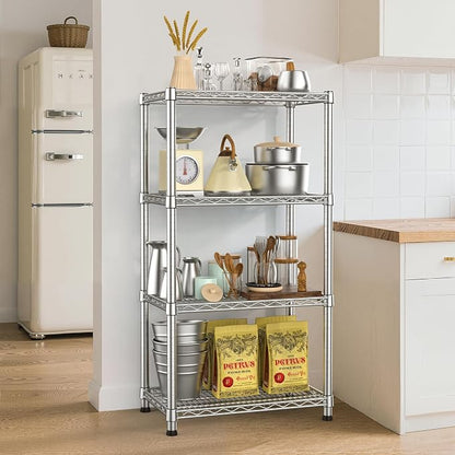 4- Shelf Storage Shelves Wire Shelving Unit Adjustable Metal Shelving Sturdy - Image 2