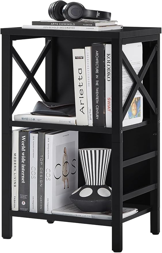 Small Bookshelf, 3 Tier Industrial Bookcase by MNEETRUNG