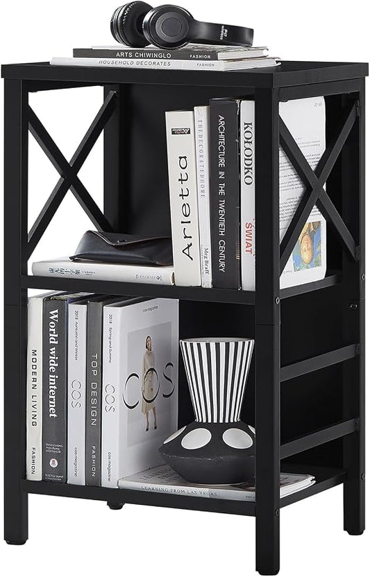 Small Bookshelf, 3 Tier Industrial Bookcase by MNEETRUNG