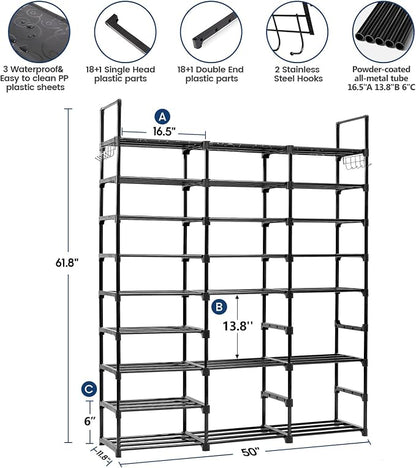 Mavivegue 9-Tier Metal Shoe Rack - Image 2