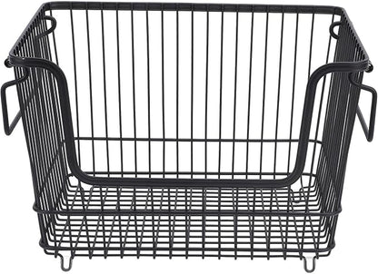 Tyenaza Freezer Organizer Bin Keep Tidy Metal Stackable Fruits Meat Wire Basket by Tyenaza
